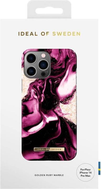 Produktbild iDeal Of Sweden Designer-Cover Golden Ruby Marble (Apple iPhone 14 Pro Max)