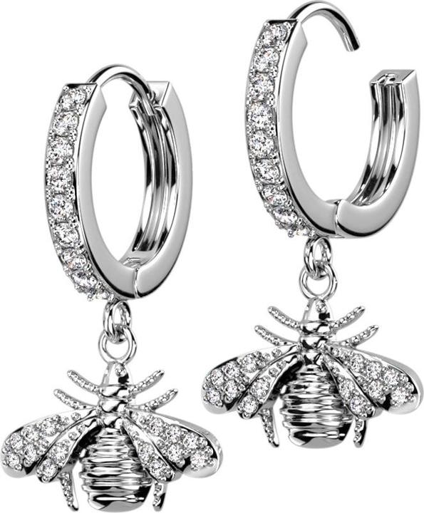 Immagine prodotto Star Piercing Orecchino a cerniera in argento cristalli d'argento ciondolo ape (Ottone, Acciaio chirurgico 316L)