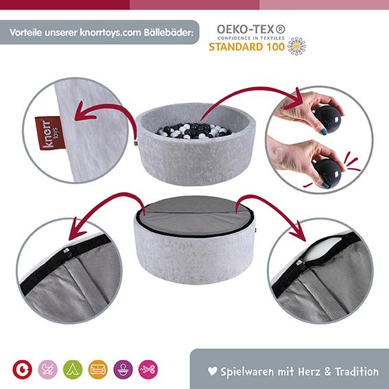 Image du produit Knorrtoys Bällebad soft - "Grey" - 300 balls creme/grey/lightblue (ca. 6cm Durchmesser)