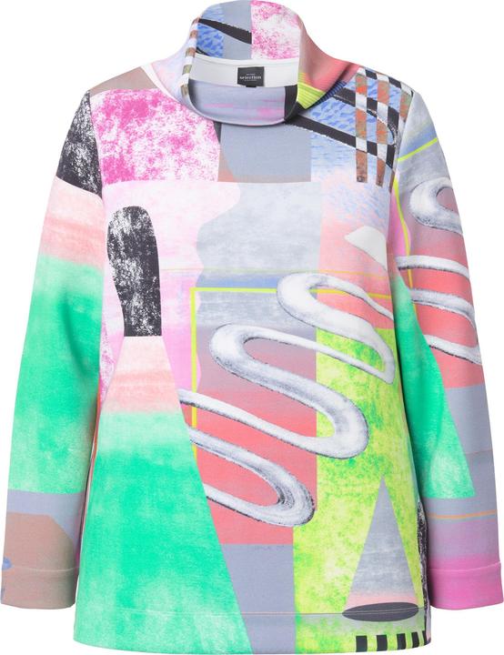 Actual product image Ulla Popken Patch Print Cowl Neck Sweatshirt (54)