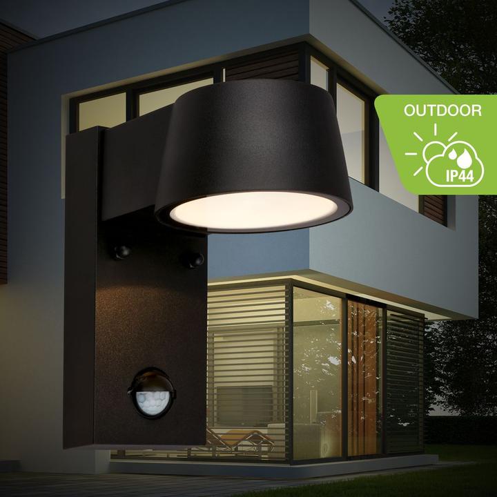 Image du produit Telefunken Applique extérieure PIR, noir, IP44, LED 7,5W (700 lm, IP44)