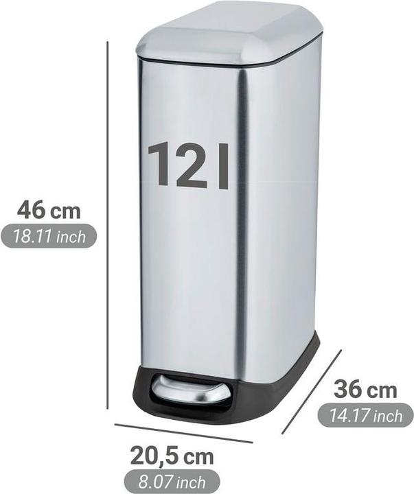 Actual product image Wenko Pedal bin design Easy-Close (12 l)