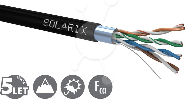 Actual product image Solarix mounting cable outdoor FTP, Cat5E, cable, PE, 305m box SXKD-5E-FTP-PE (UTP, CAT5e, 305 m)