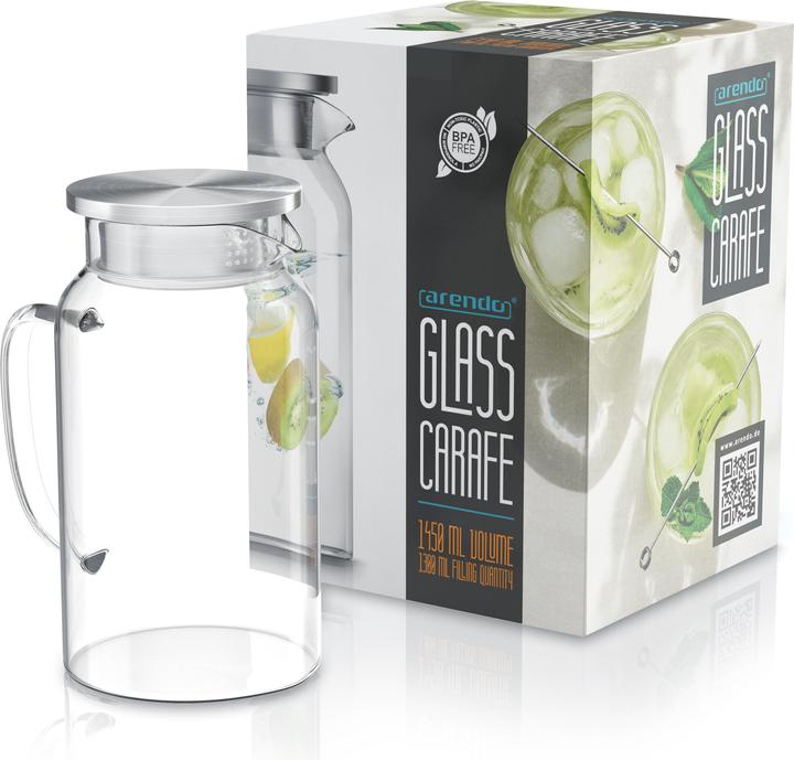 Image du produit Arendo Carafe en verre avec couvercle (1.40 l)