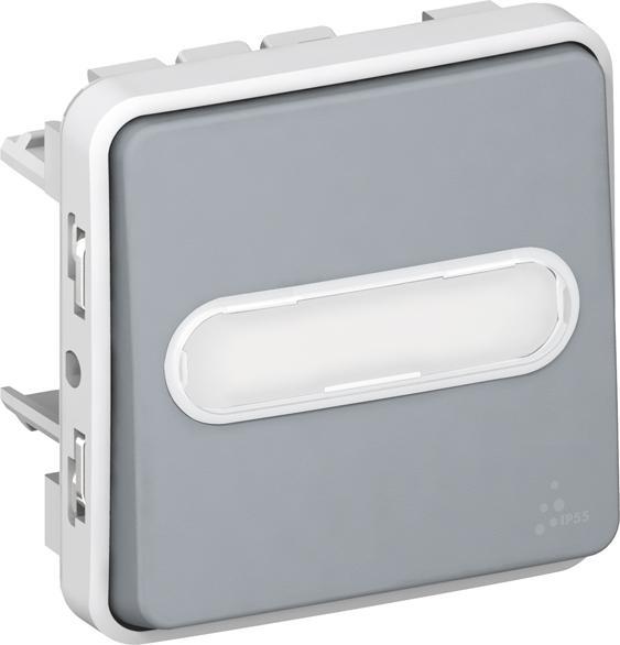 Image du produit Legrand Plexo55 Interrupteur modulaire à bascule avec charge, résistant à l'humidité, gris 069516