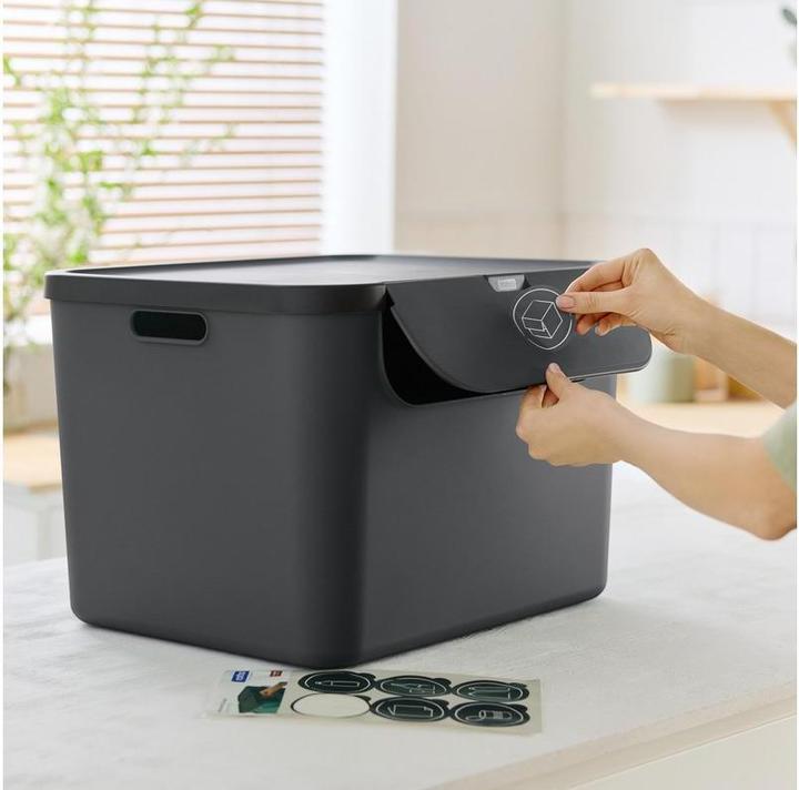 Image du produit Rotho Recyclingbehälter ALBULA 3 tlg. 100 l, Blau/Anthrazit (100 l)