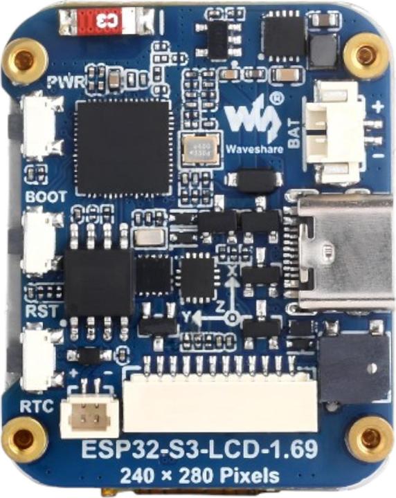 Actual product image WaveShare ESP32-S3 1.69inch LCD Display Development Board 240x280