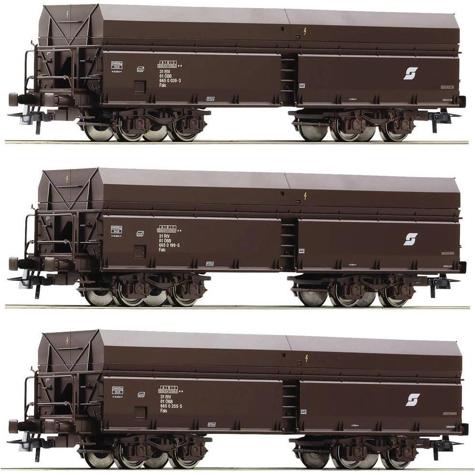 Roco H0 Ro 3er-Set Selbstentladewagen, ÖBB D (Spur IV)