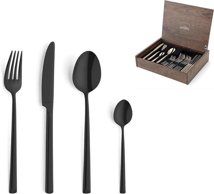 Produktbild Amefa METROPOLE Besteckset 24-teilig PVD schwarz (24 Stk., Besteck Set)