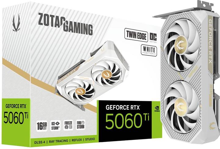 Actual product image Zotac GAMING GeForce RTX 5060 Ti 16GB Twin Edge OC GDDR7 3xDP 1xHDMI White Edition (16 GB)