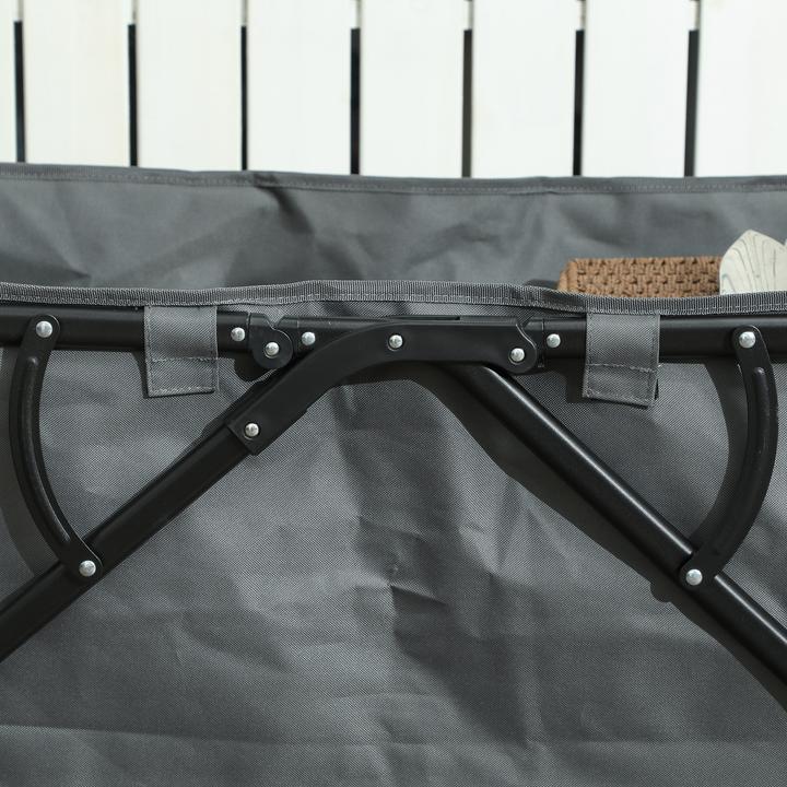 Actual product image Outsunny Gartenwagen Stahl, Polyester Dunkelgrau