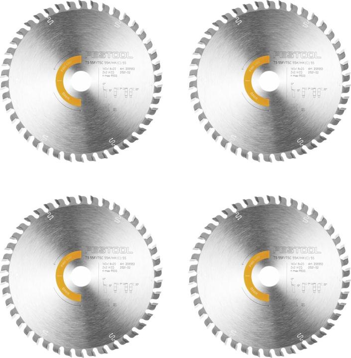 Image du produit Festool Wood Fine Cut HW Lame de scie circulaire 160 x 1,8 x 20mm WD42 (4x 205553)