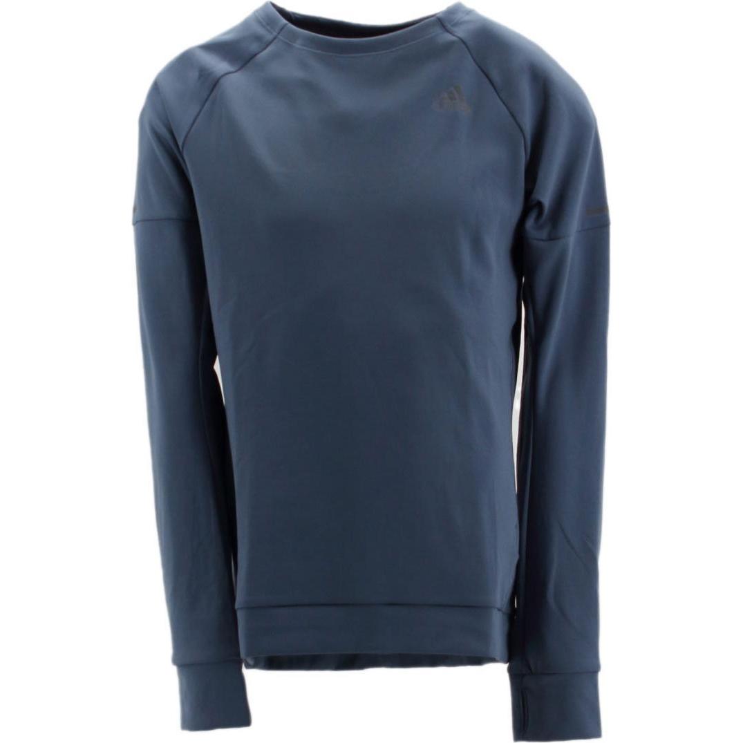 adidas, Herren, Sportshirt, Running Runr Cru Sweatshirt Pullover Laufshirt Longsleeve (S), Blau, S