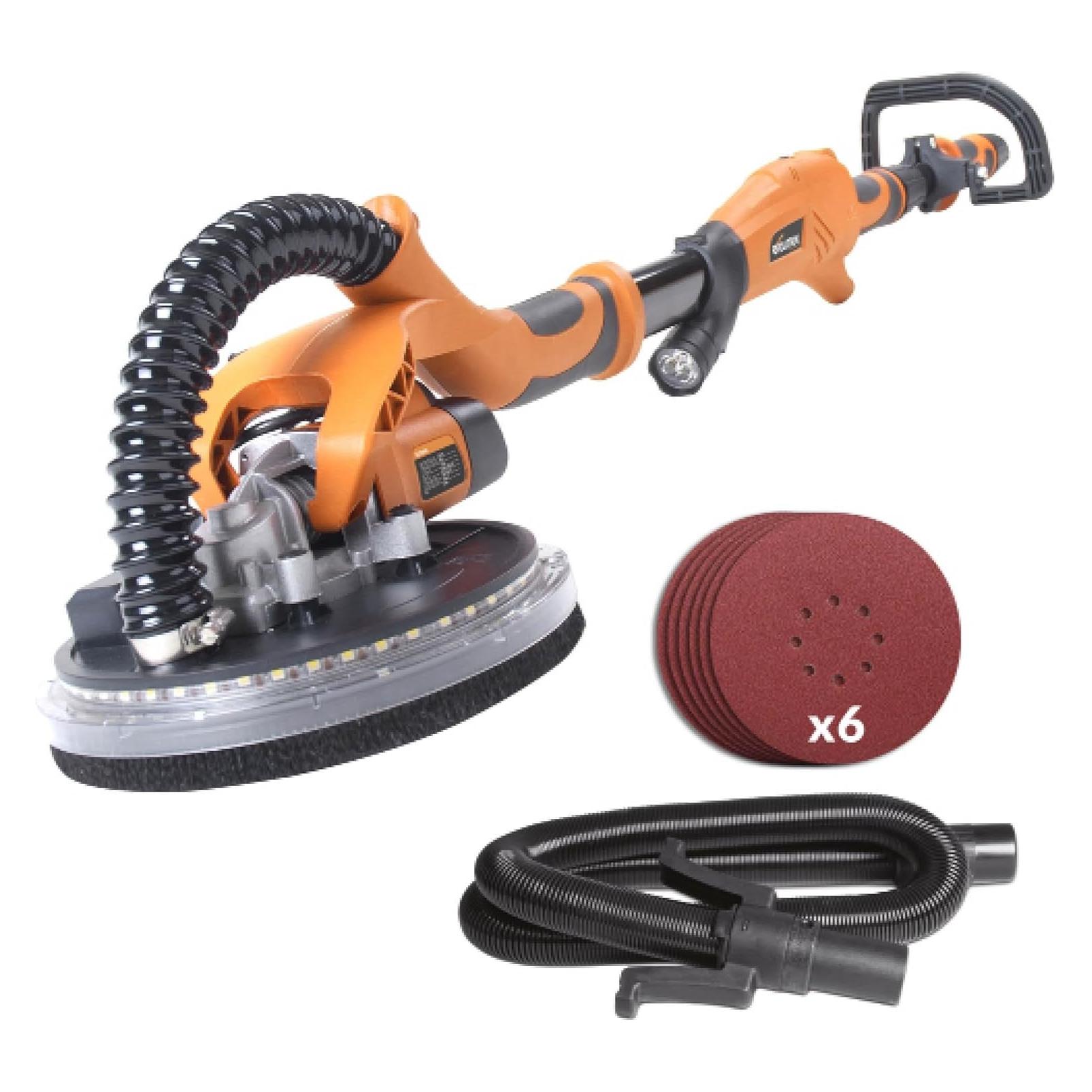 Evolution, Slijpmachine + Polijstmachine, Power Tools Dry Construction Grinder With Telescopic Rod And Led Lamp 225 Mm 230 V (710 W)