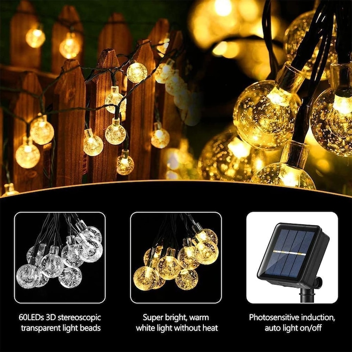 Actual product image Lumina Swiss Solar LED fairy lights crystal (11 m)