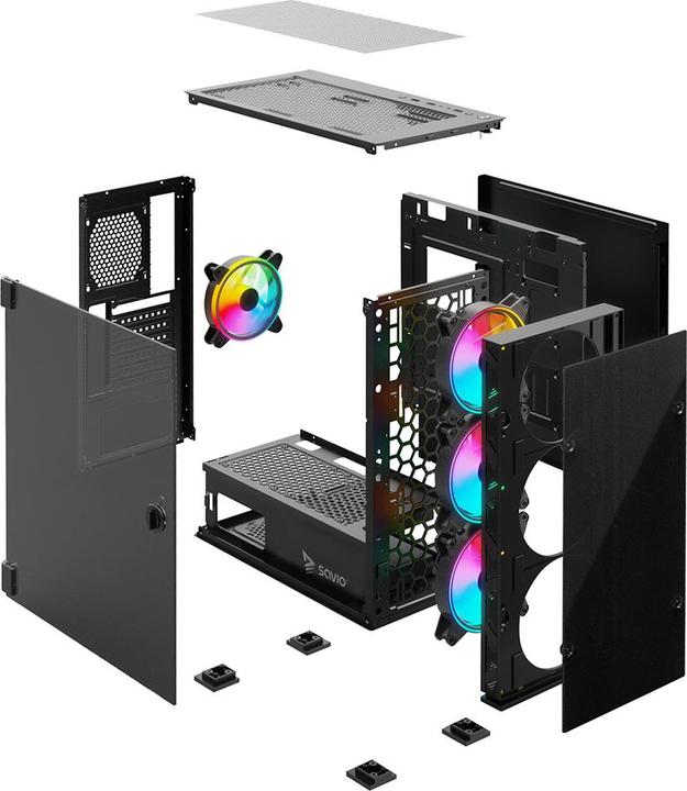 Image du produit Savio PC Case Prime X1 ARGB Glass Black (ATX, mATX, Mini-ITX)