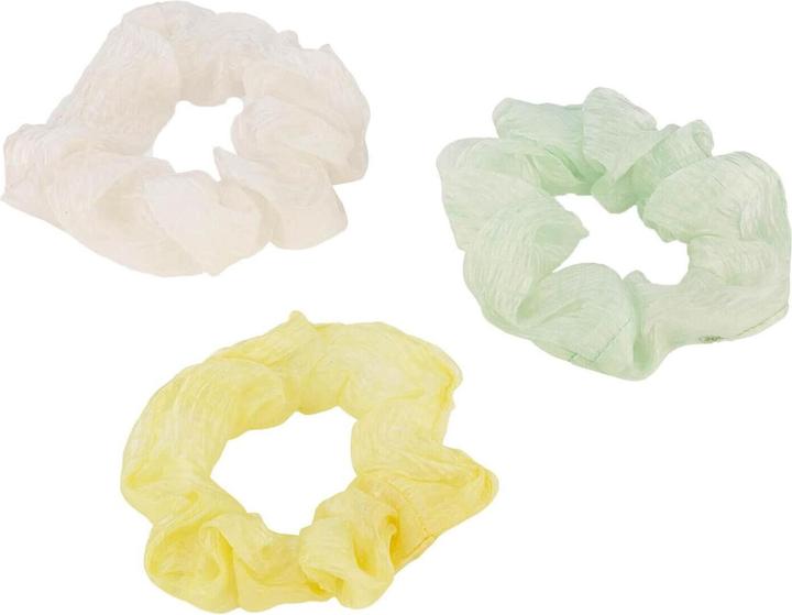 Image du produit Trisa Elastique transparent Twisted Scrunchie, menthe, jaune & blanc