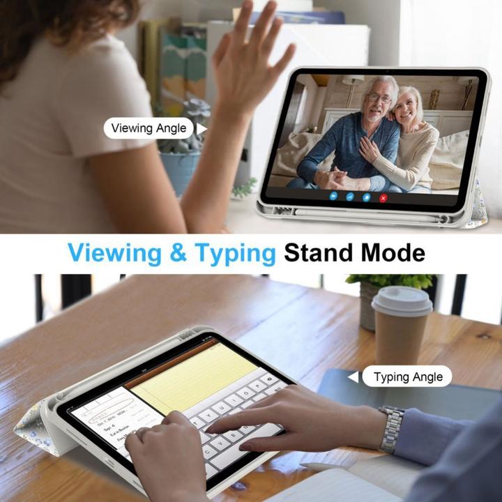 Produktbild Tech-Protect SC Pen Case for iPad 10.9 2022 (10th gen.) / 11 2025 (11th gen.) - Daisies with Leave (Apple iPad 2022 (10. Gen), Apple iPad 2025 (11. Gen))