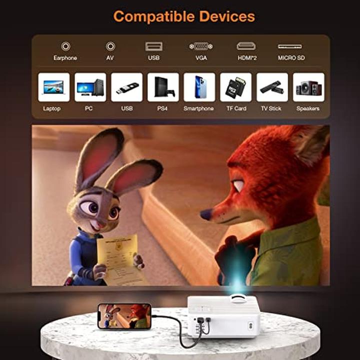 Produktbild Hopvision Full HD 1080P Mini Beamer (Full HD, 9500 lm)