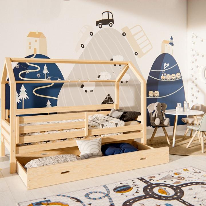 Produktbild Restwood Hausbett TRANO Mirii mit Bettschublade (90x200 cm) (90 x 200 cm)