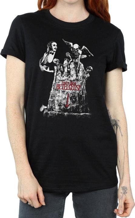 Actual product image Beetlejuice Womens/Ladies Graveyard Pose Cotton Boyfriend T-Shirt (3XL)