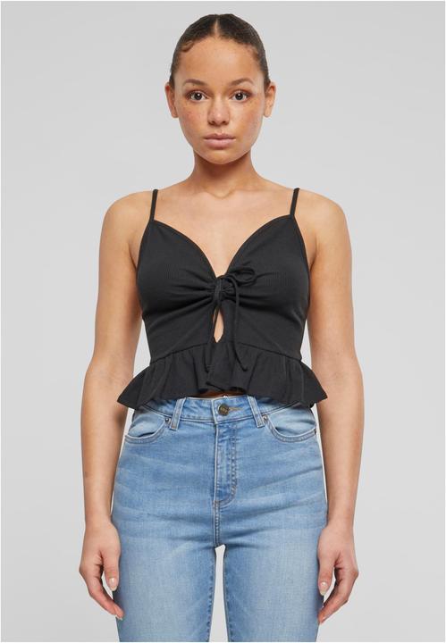 Produktbild Urban Classics Ladies Waffle Pique Ruffle Top - 137877 (4XL)