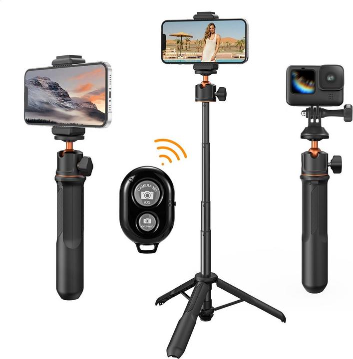 K&F Concept 3-in-1 selfie stick + desktop stand mobile phone holder + GoPro adapter + Bluetooth remote control
