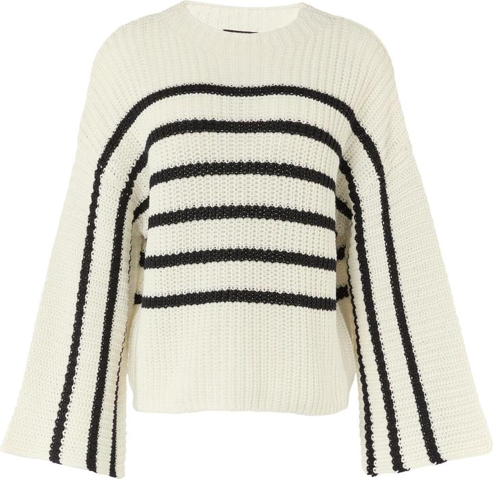 Produktbild Comma Strickpullover Gestreifter Strickpullover mit Trompeten-Ärmeln (S)