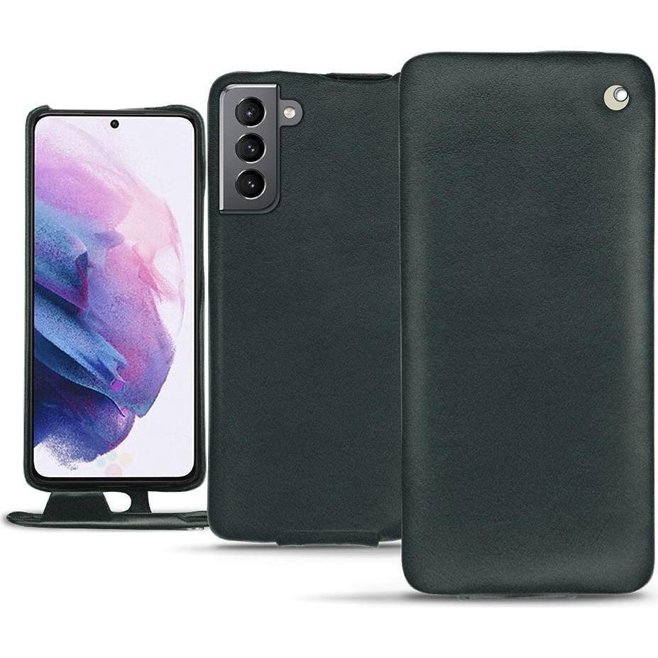 Noreve Lederschutzhülle vertikal (Samsung Galaxy S21), Smartphone Hülle, Blau