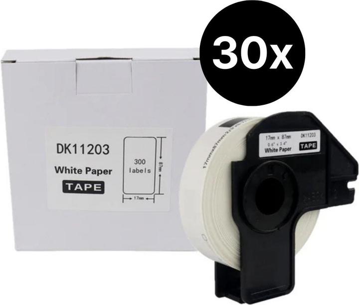 Produktbild Hermex 30er-Set Alternative Etikettenrolle zu Brother DK-11203 Etiketten (1.70 cm)