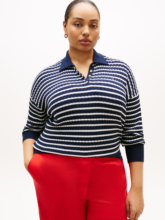 Produktbild Tommy Hilfiger Damen CRV Co Kabel Feine Gg RLX Polo Pullover (48)