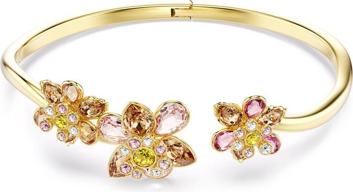 Produktbild Swarovski Idyllia Armreif Verschiedene Schliffe Blume Mehrfarbig Goldlegierungsschicht (16.50 cm, Swarovski Metall)