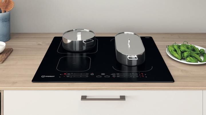 Productafbeelding Indesit IB 65B60 NE Zwart Geïntegreerde inductiekookplaat van 59 cm met 4 zones (59 cm, Inductiekookplaat)