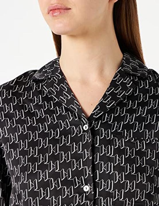 Actual product image Karl Lagerfeld Monogram Pyjama Set with Button Closure and Hip Pockets (XS)