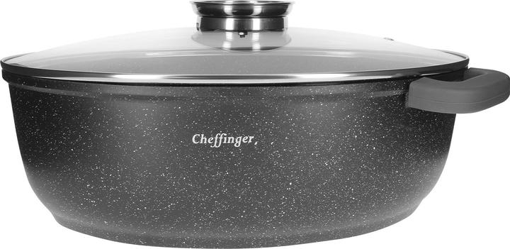 Cheffinger Bratpfanne 38 cm mit Marmorbeschichtung (38 cm, Frying pan)