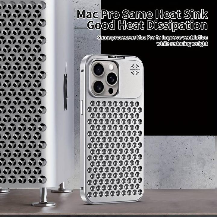 Produktbild PhoneLook Hülle im Mac Pro Look mit Aromatherapie und Wärmeableitung Space Grey (Apple iPhone 15 Pro Max)