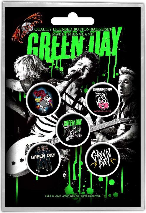 Immagine prodotto Green Day Set di badge Revolution da 5 pezzi in metallo e plastica