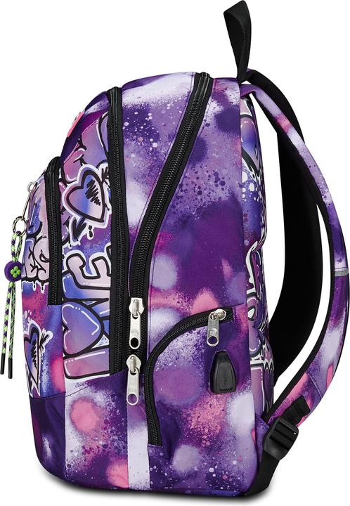 Produktbild Seven Advanced School Backpack, Purple, Bubble Street, Double Compartment Backpack with USB Support (3.20 l)
