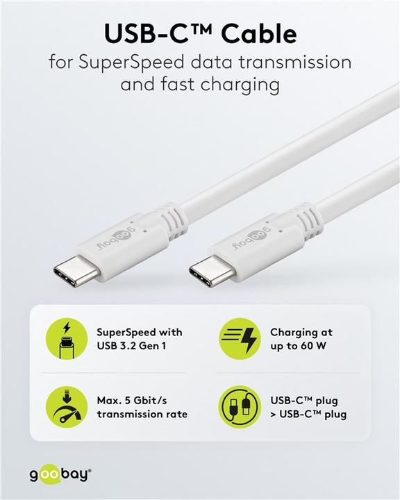 Produktbild Goobay USB-C 3.2 Kabel (0.50 m, USB 3.1)