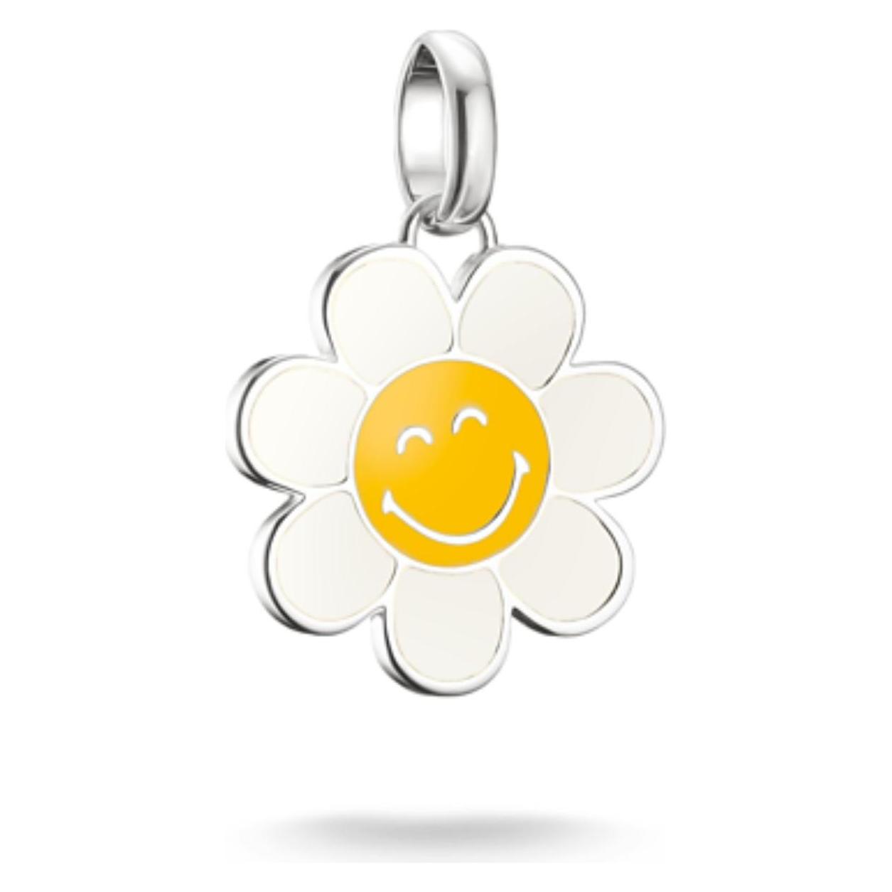 Thomas Sabo, Kettenanhänger, Smiley World Daisy Charm-Anhänger Connect Silber, (Emaille, Silber 925, Sterling Silver)