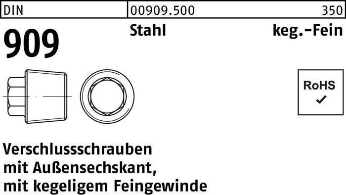Produktbild Verschlussschraube DIN 909 m.Aussen-6-kant M 18 x 1,5 Stahl