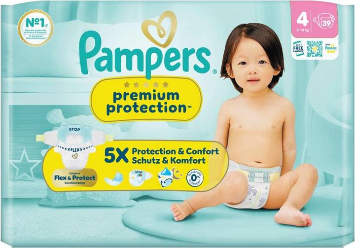 Immagine prodotto Pampers Premium Protection (Dimensione 4, Pacco trasportabile, 39 pz.)