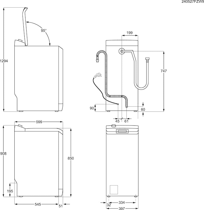 Valeurs nutritives et ingrédients Electrolux WAGL4T500 (7 kg, Arrière)