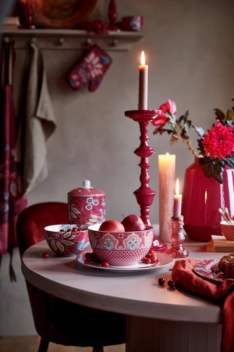 Actual product image PIP Studio Set/3 Tea Set Large Flower Festival Dark Pink
