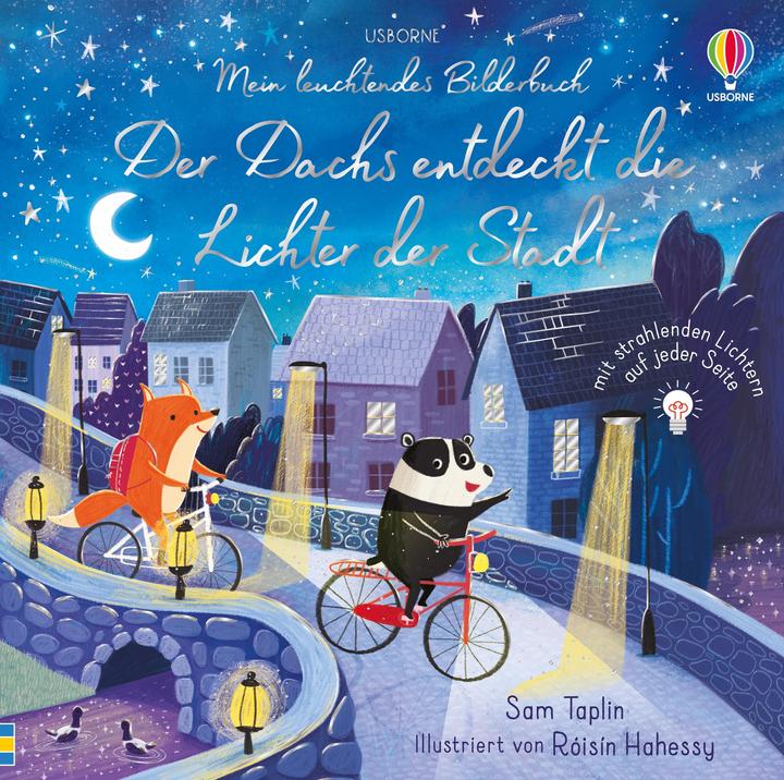 Productafbeelding Mein leuchtendes Bilderbuch: Der Dachs entdeckt die Lichter der Stadt (Duits, Sam Taplin, Róisín Hahessy, 2023)