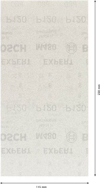 Image du produit Bosch Professional Zubehör Accessories 2608901628 Filet de ponçage pour ponceuse vibrante Grain 120 (L x l) 115mm x 107mm 50 (K120)