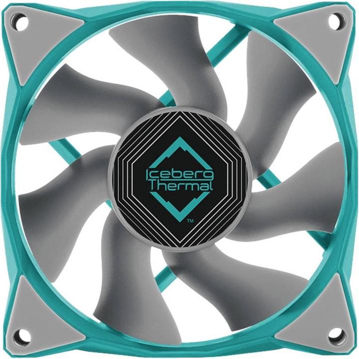 Produktbild Iceberg Thermal IceGALE Xtra Computergehäuse Ventilator 8 cm Türkis 1 Stück(e) (80 mm, 1 x)