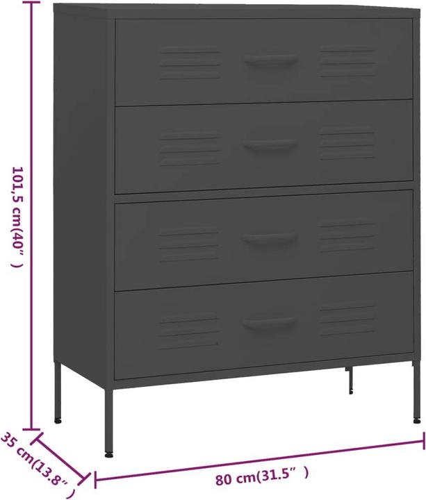 Image du produit vidaXL Kommode (80 x 35 x 101.50 cm)