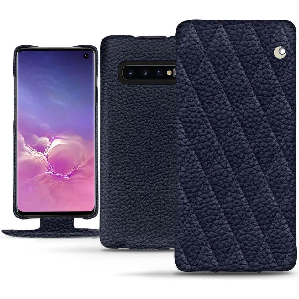 Noreve Lederschutzhülle vertikal (Samsung Galaxy S10), Smartphone Hülle, Violett