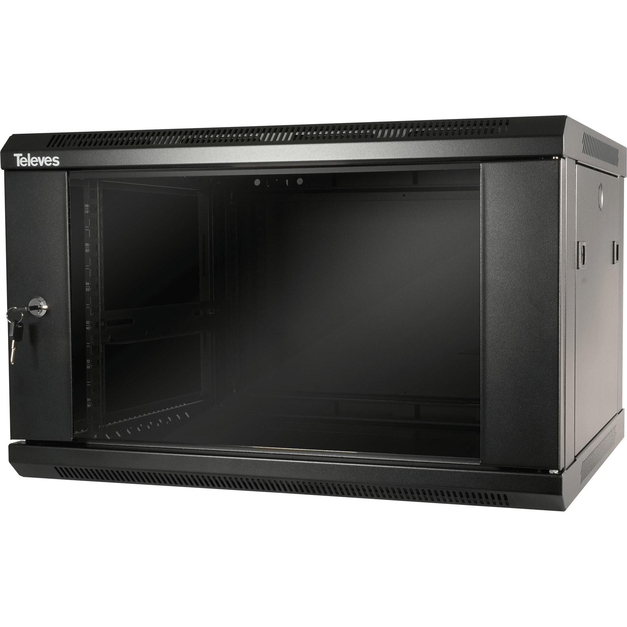 Televes 19" Rackschrank (10.86 HE, 19 Zoll Rack), Serverschrank, Schwarz